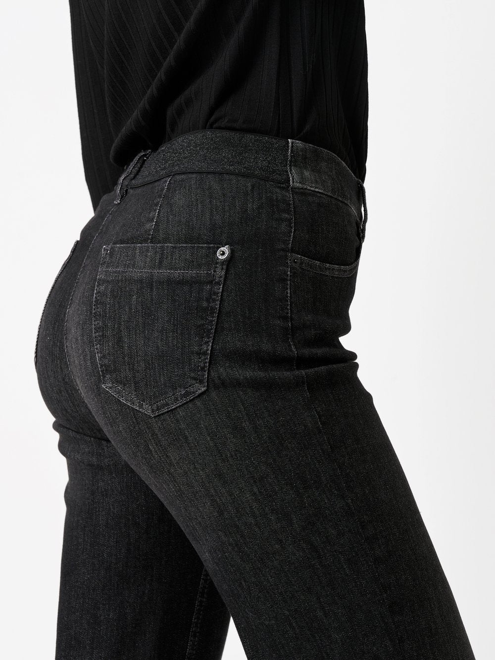 Wide Leg Denim Pull-On Pants