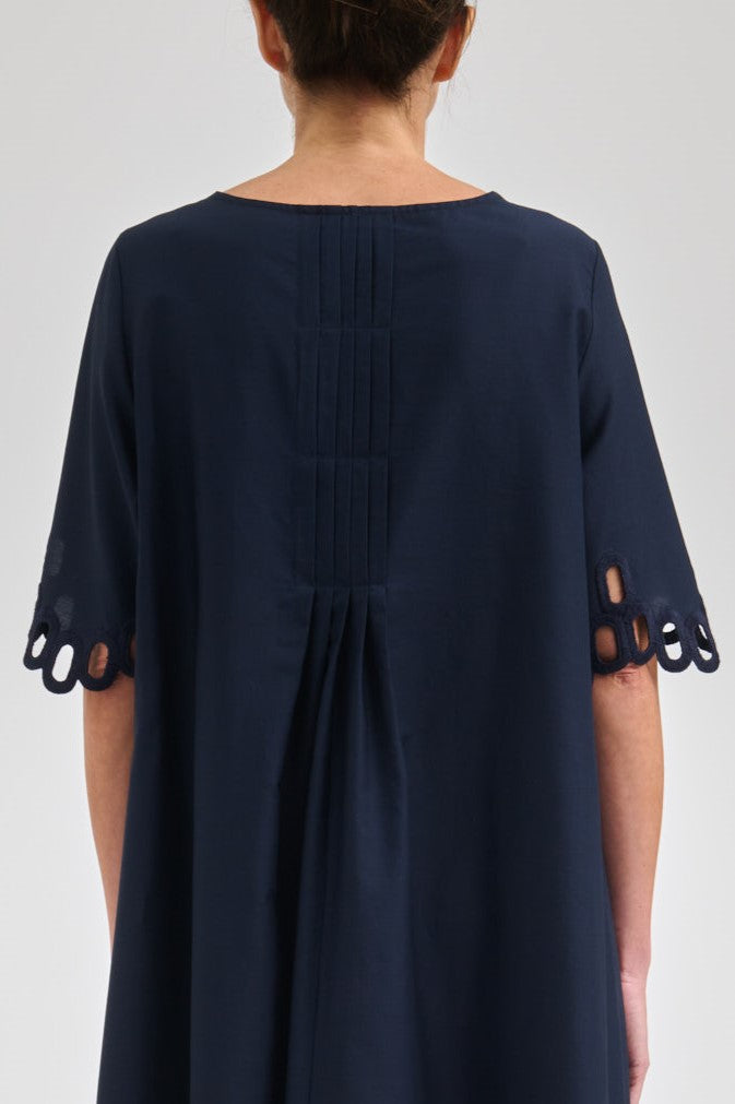 Guipure Lace Trim Cotton Dress