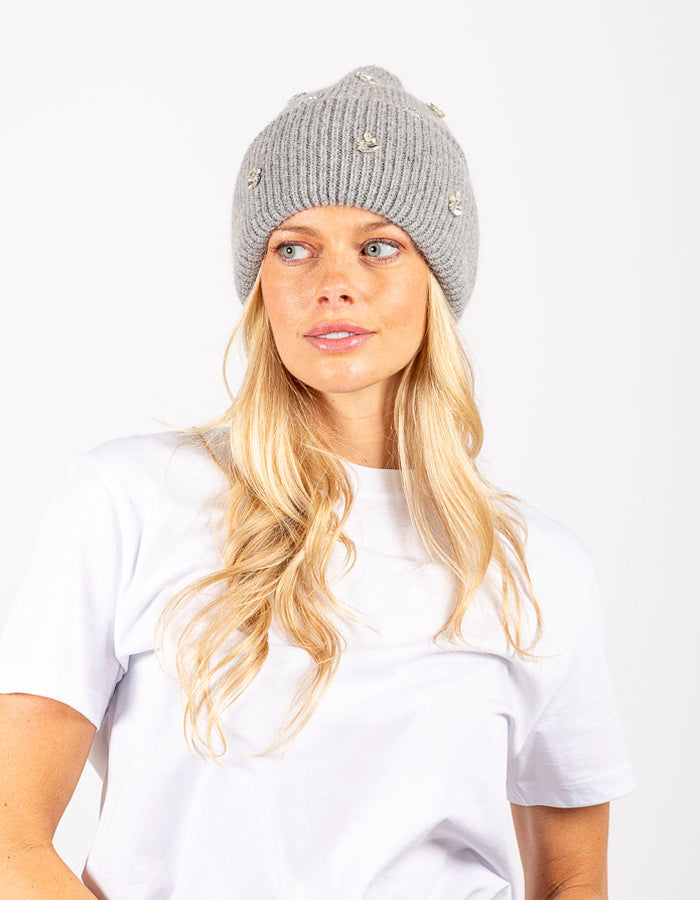 Gem Studded Fingerless Gloves + Toque