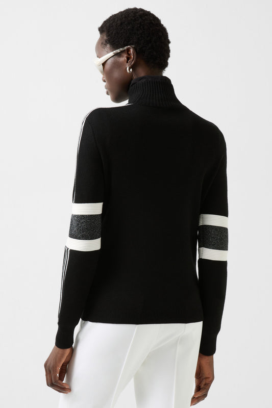 Sparkle Detailed Athleisure Mock Neck Sweater