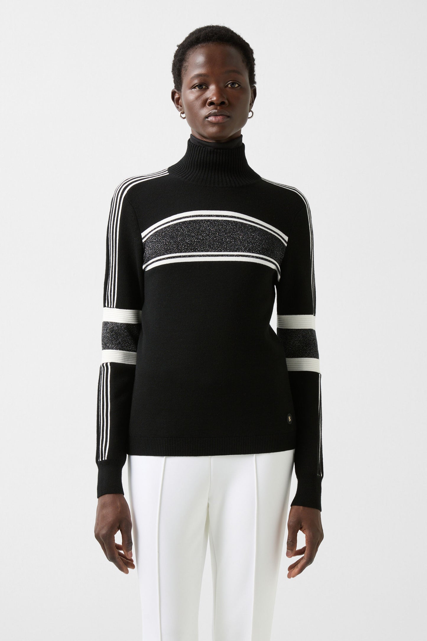 Sparkle Detailed Athleisure Mock Neck Sweater