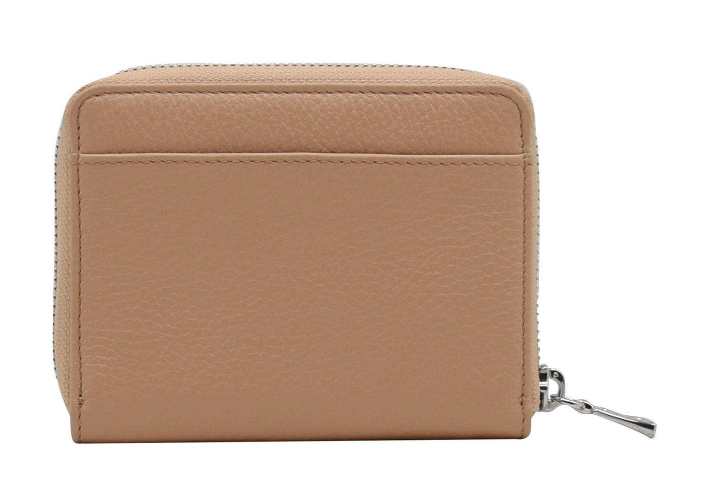 Grained Leather Zip Wallet