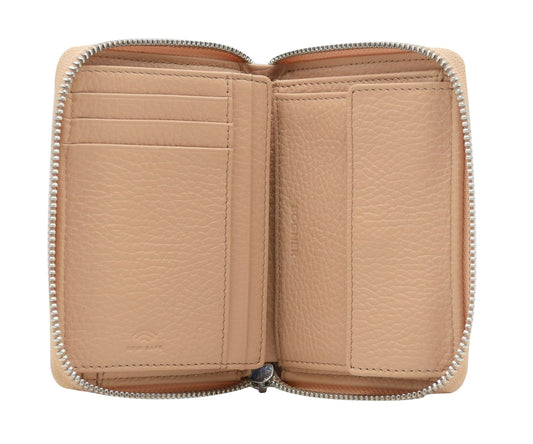 Grained Leather Zip Wallet