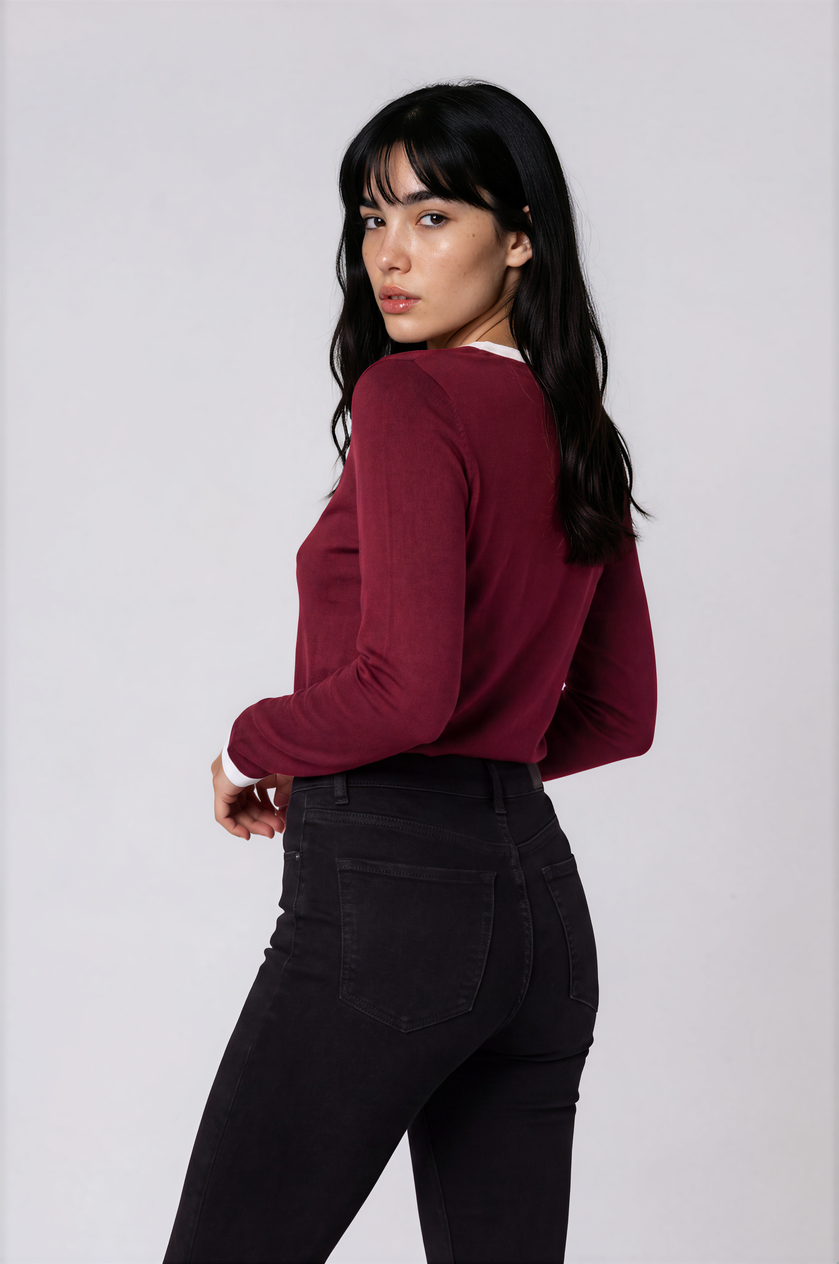 Double-Layer Cotton Long Sleeve Tee