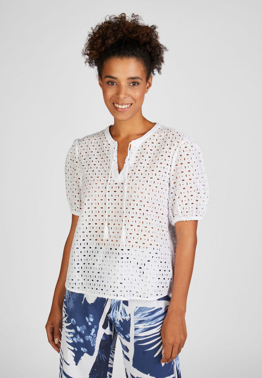Eyelet Detailed Cotton Shirt