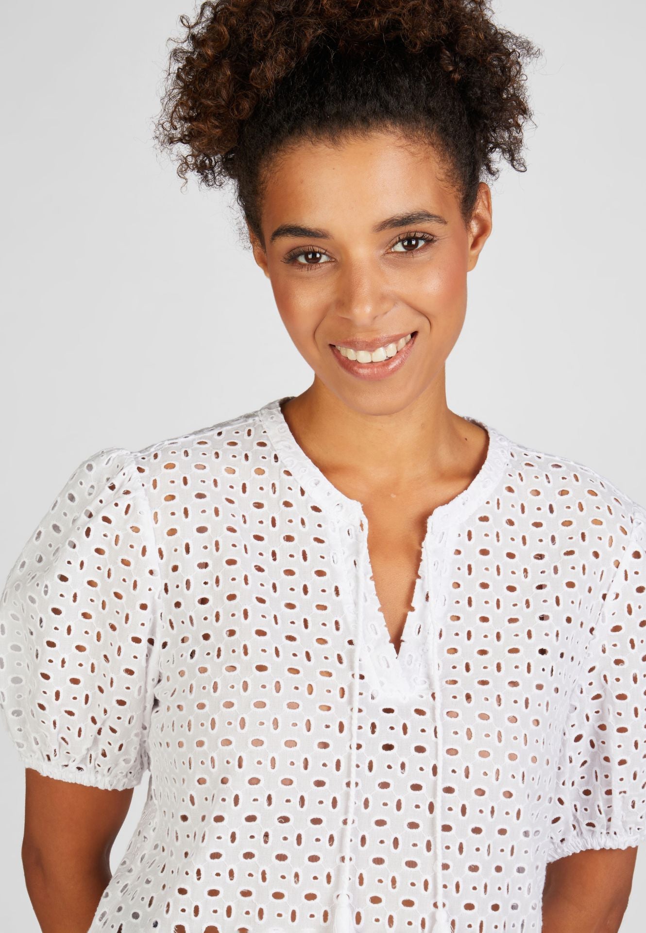 Eyelet Detailed Cotton Shirt