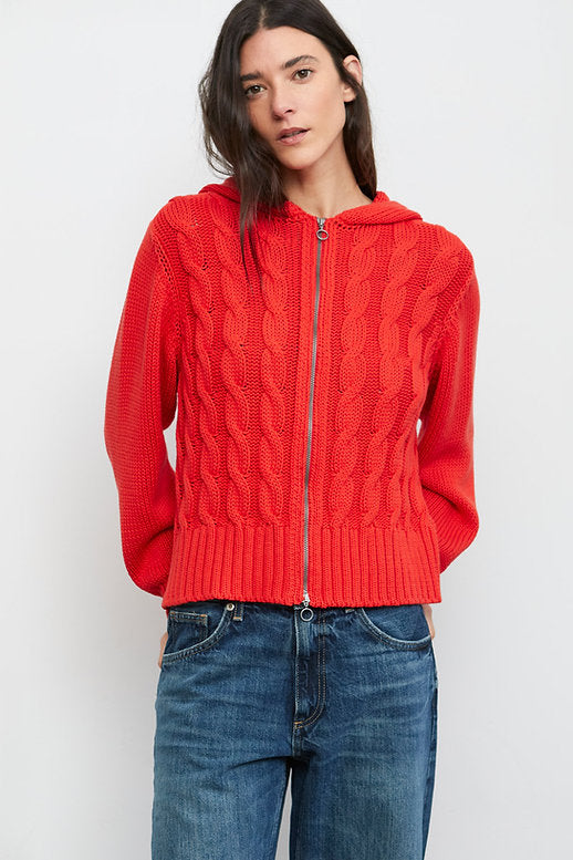 Chunky Cable Knit Zip Jacket