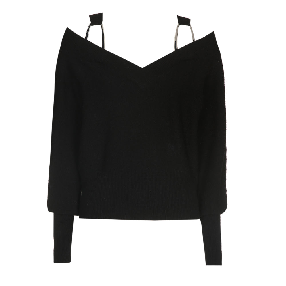 Sleek Exposed Shoulder Sweater