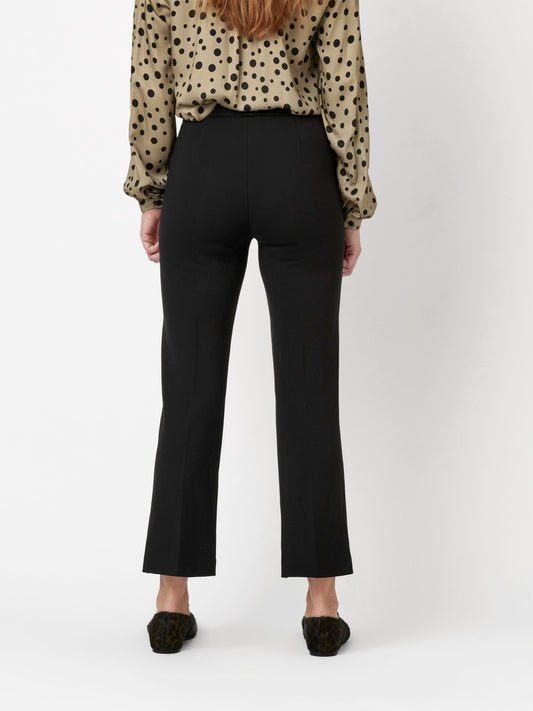 Cropped Cotton Knit Pull-On Pant