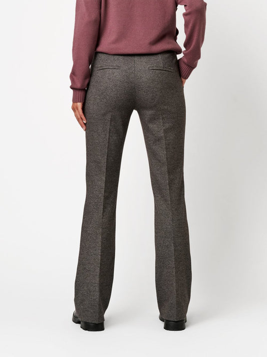 Flared Twill Flannel Pull-On Pants