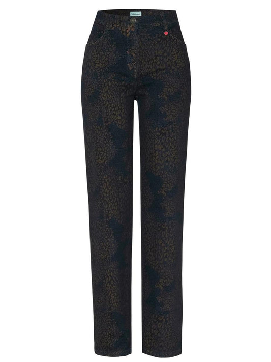 Leo Print Straight Leg Jean