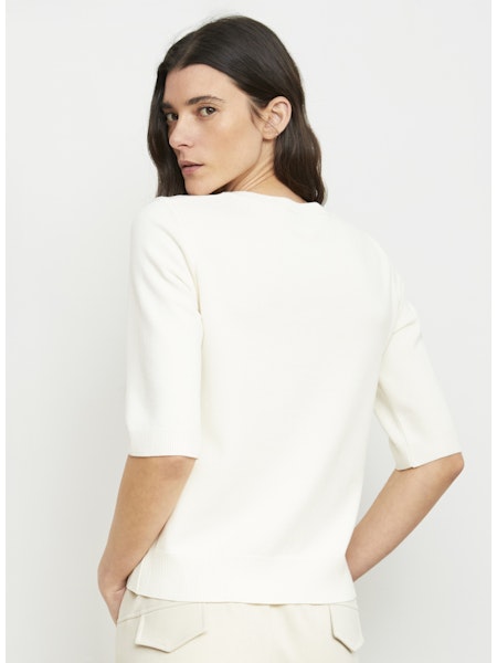 Cable Applique Half-Sleeve Top