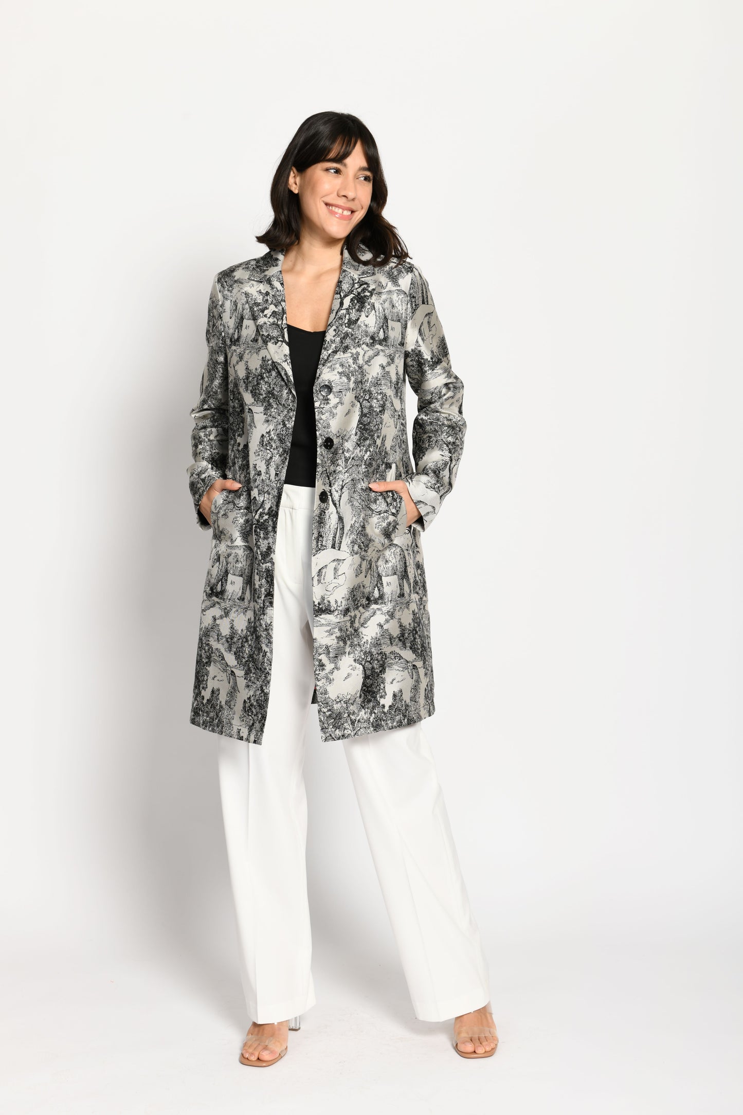Silky Tapestry Dress Coat