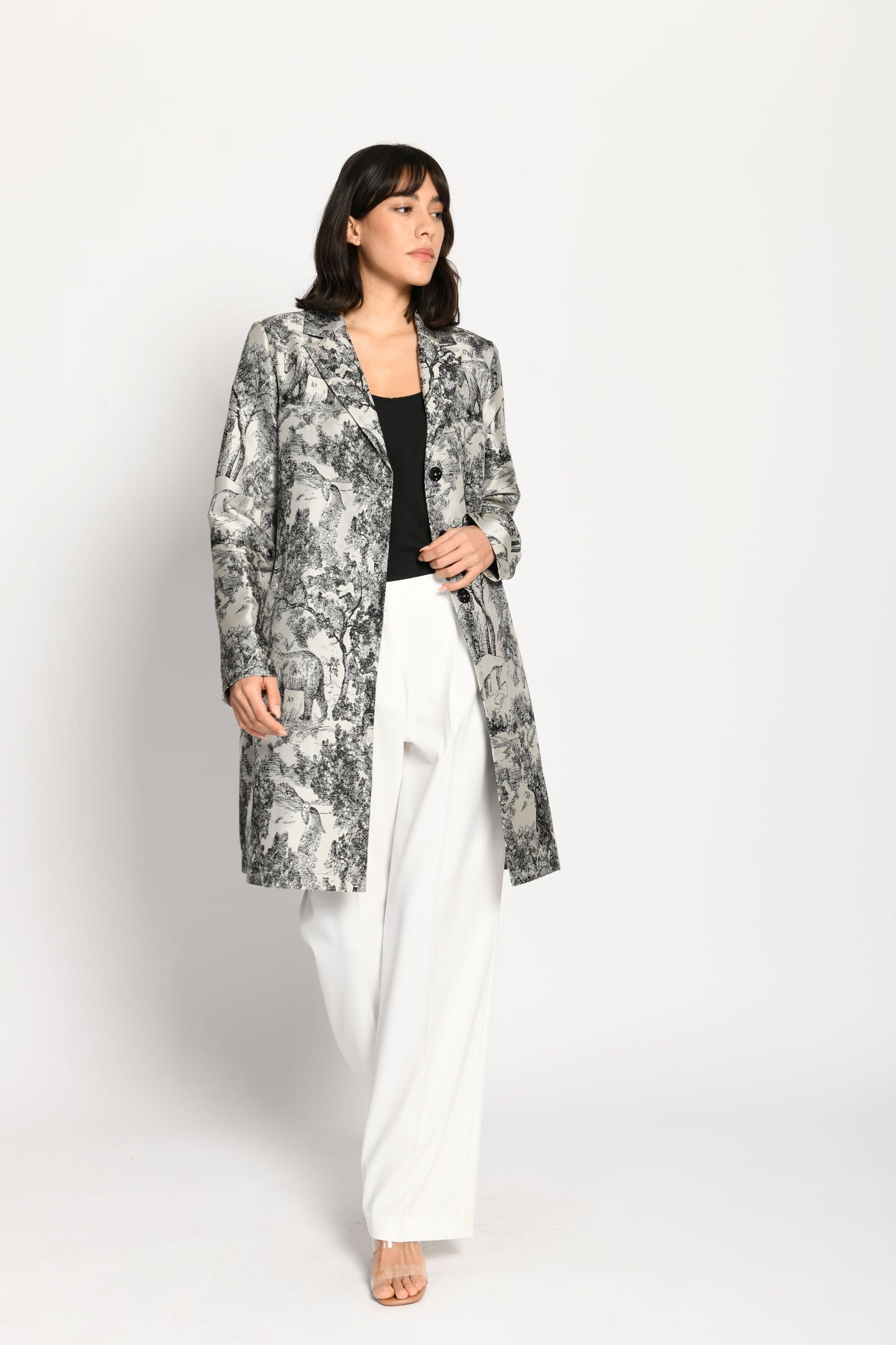 Silky Tapestry Dress Coat
