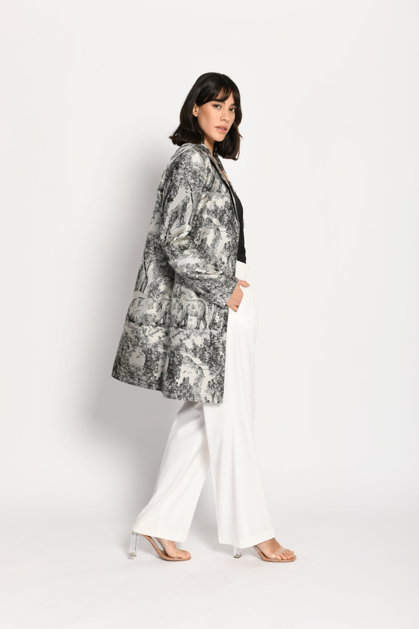 Silky Tapestry Dress Coat