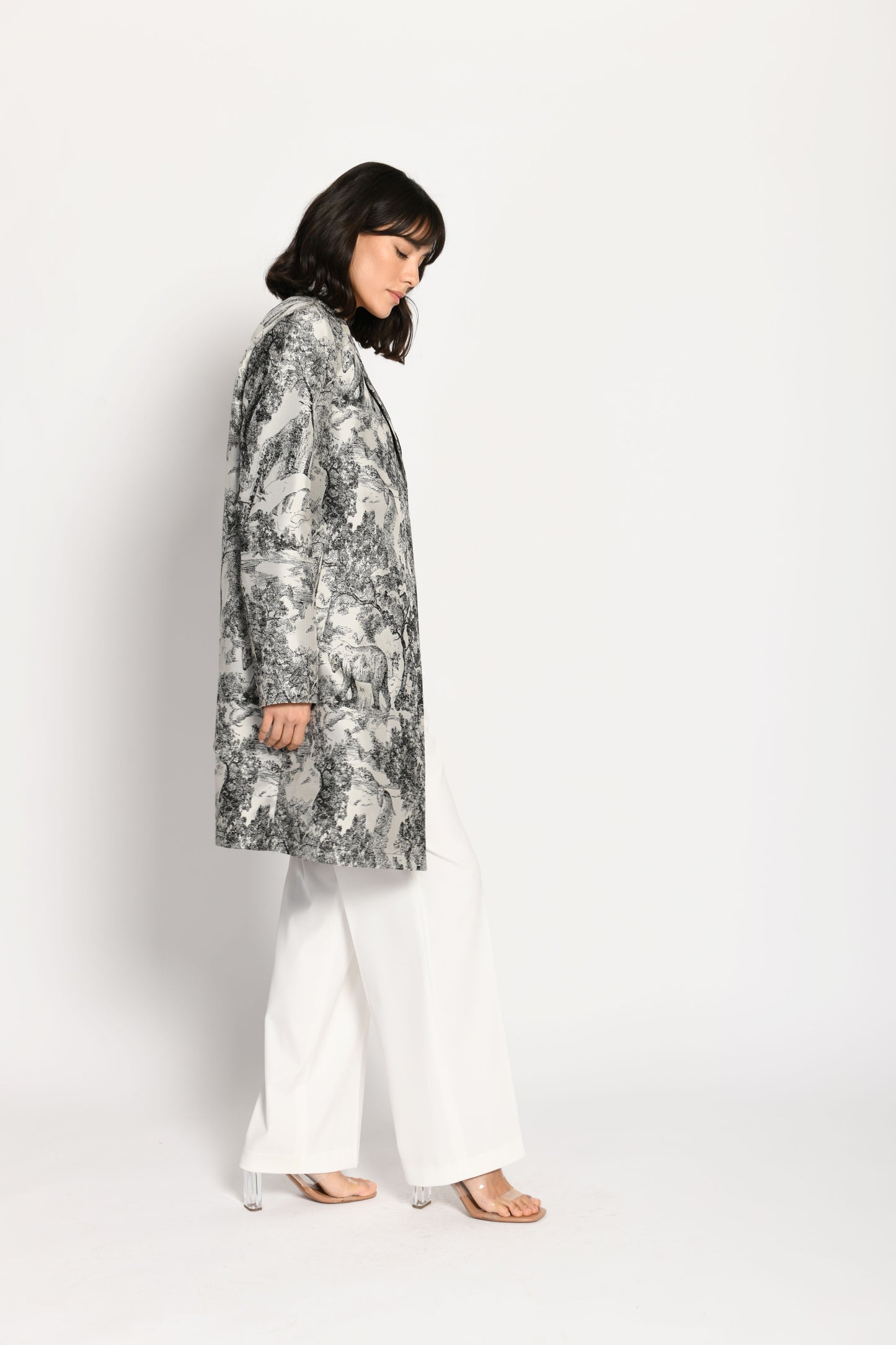 Silky Tapestry Dress Coat