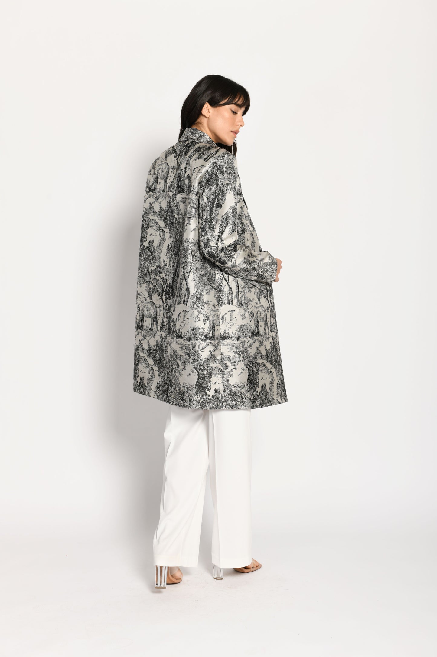 Silky Tapestry Dress Coat