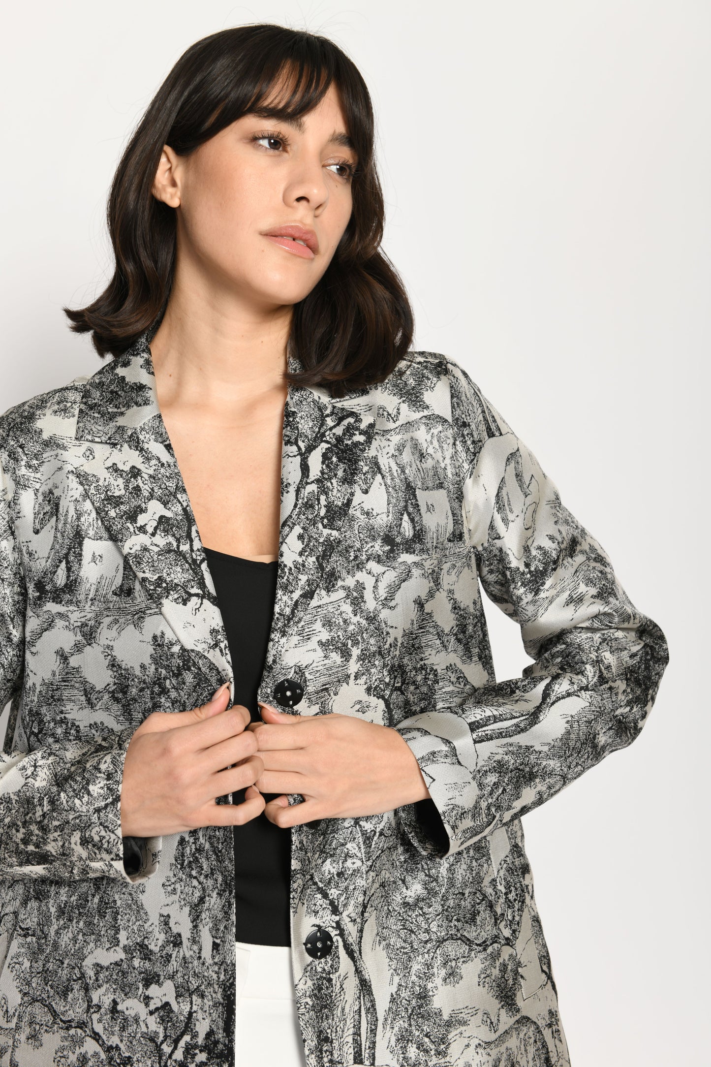 Silky Tapestry Dress Coat