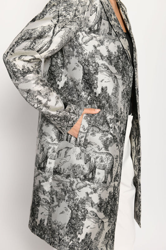 Silky Tapestry Dress Coat