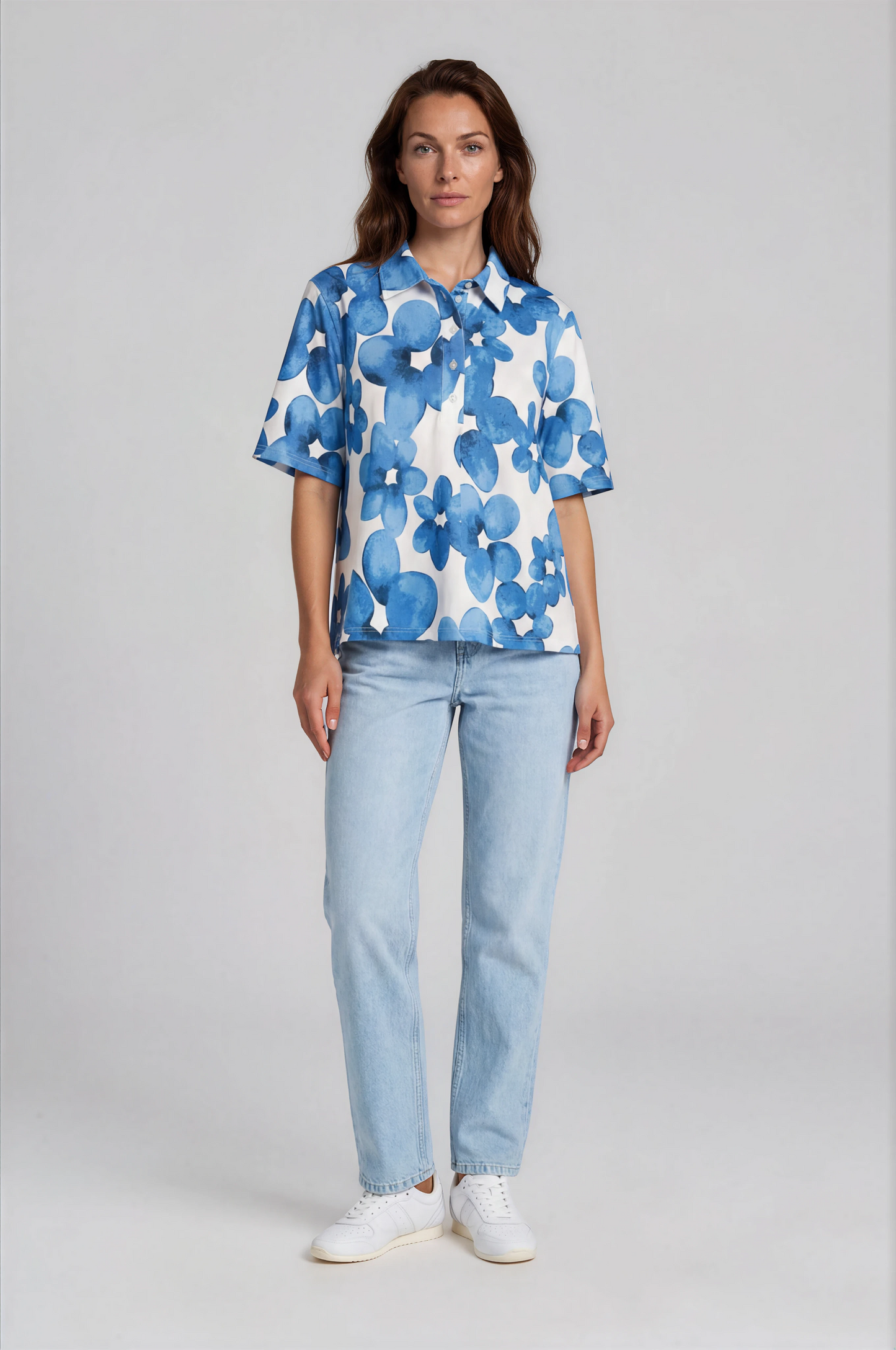 Bubble Flower Cotton Polo