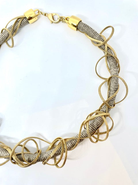 Gold Braided Rope Necklace
