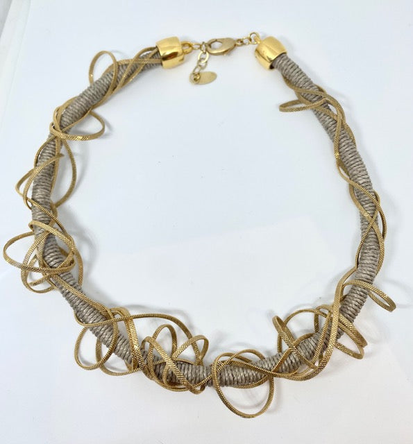 Gold Braided Rope Necklace