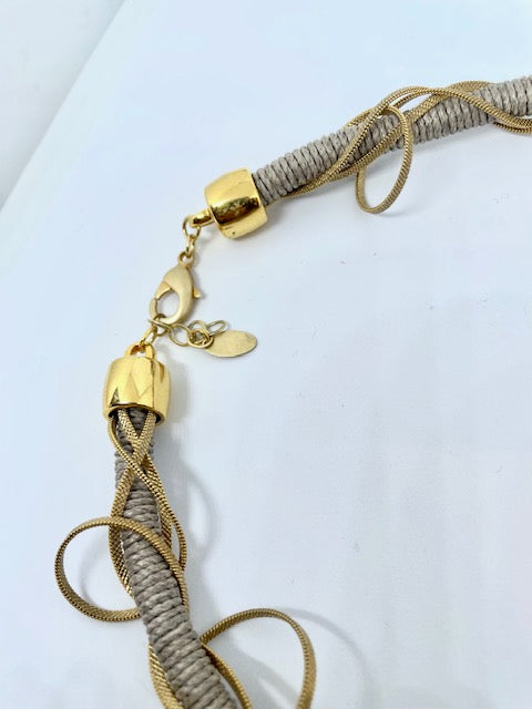 Gold Braided Rope Necklace