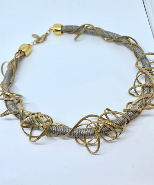 Gold Braided Rope Necklace