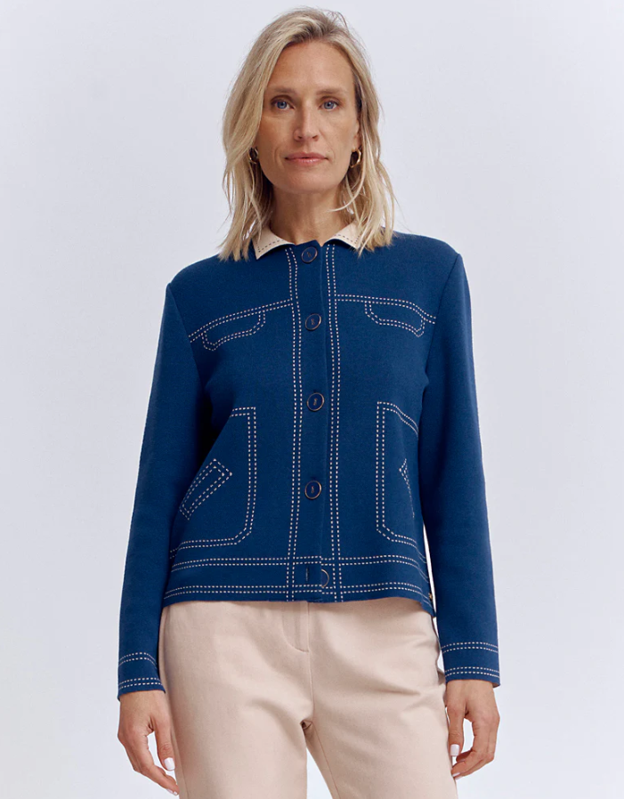 Structured Knit Denim Jacket – Petra Karthaus