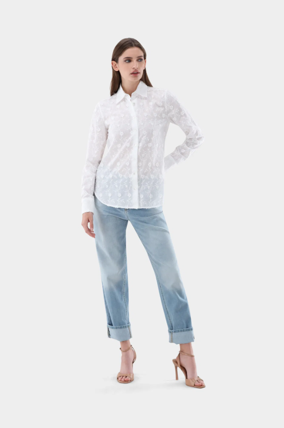 Embroidered Floral Vines Blouse