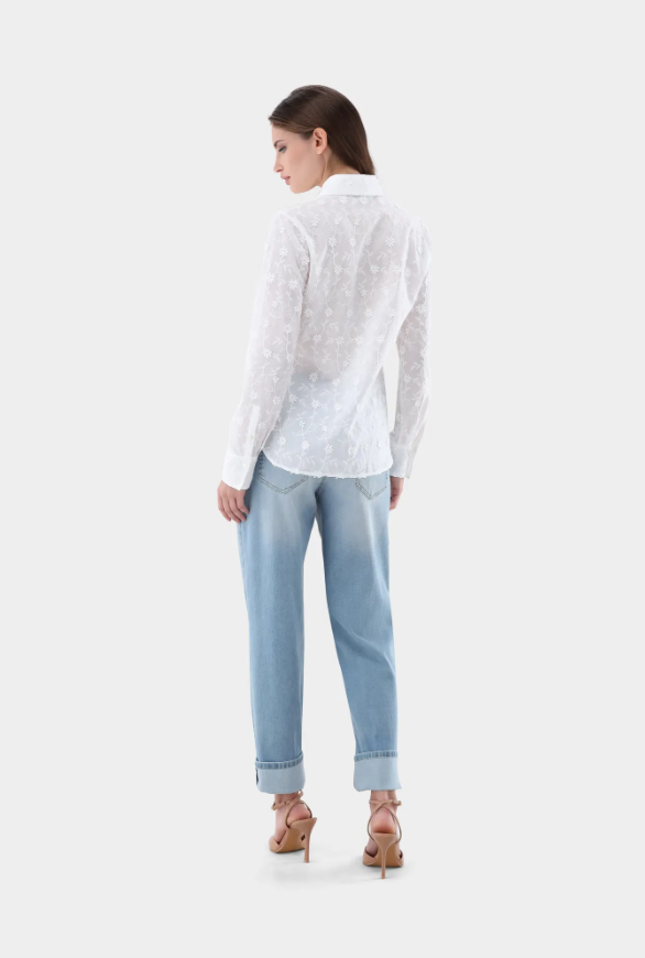 Embroidered Floral Vines Blouse