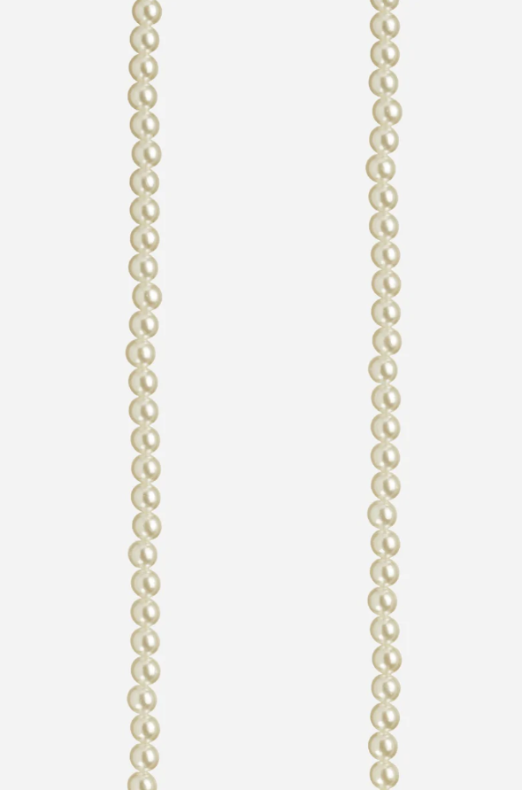 Long White Pearl Beaded Phone Chain