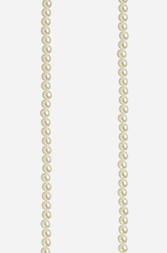 Long White Pearl Beaded Phone Chain