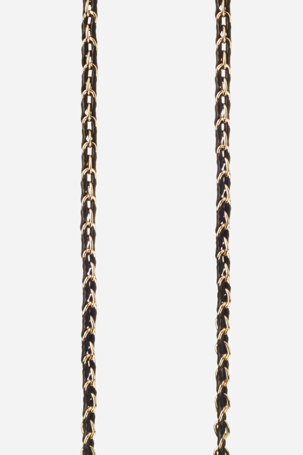 Chanel Inspired Leather & Metal Links Chain