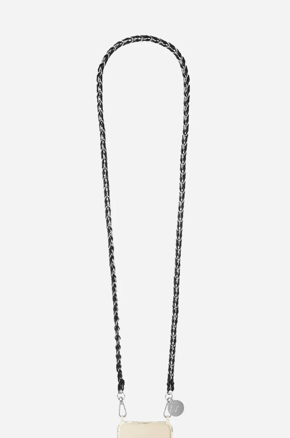 Chanel Inspired Leather & Metal Links Chain