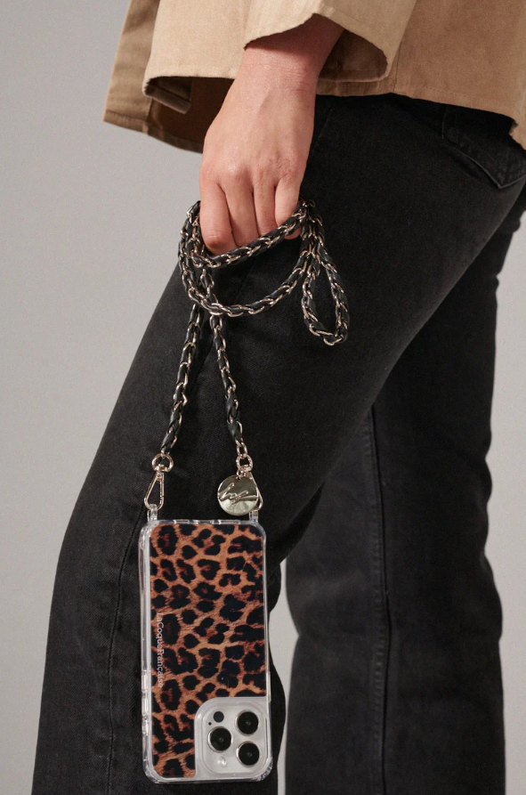 Chanel Inspired Leather & Metal Links Chain