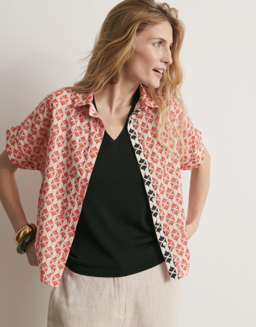 Short Sleeve Cotton Patterned Shirt