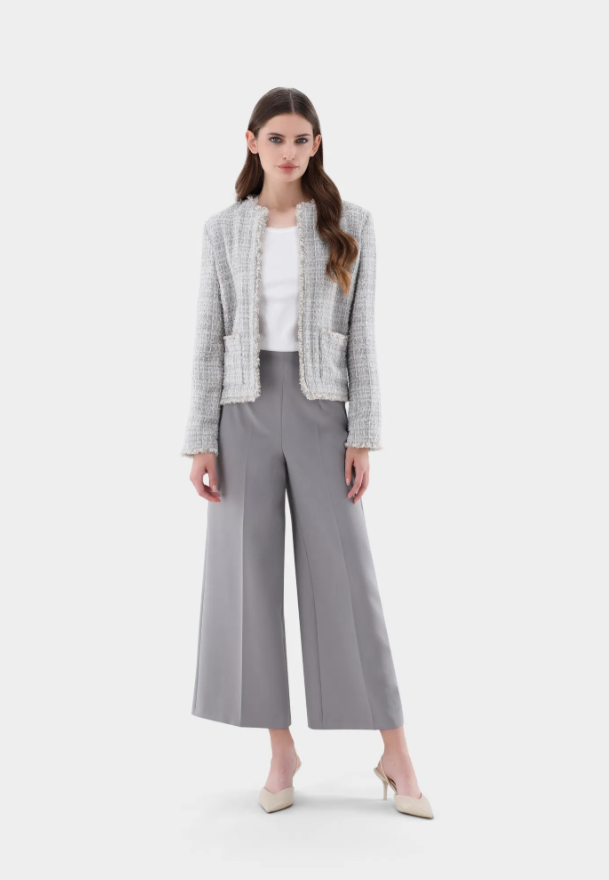 Tweed Jacket w. Fringed Edges