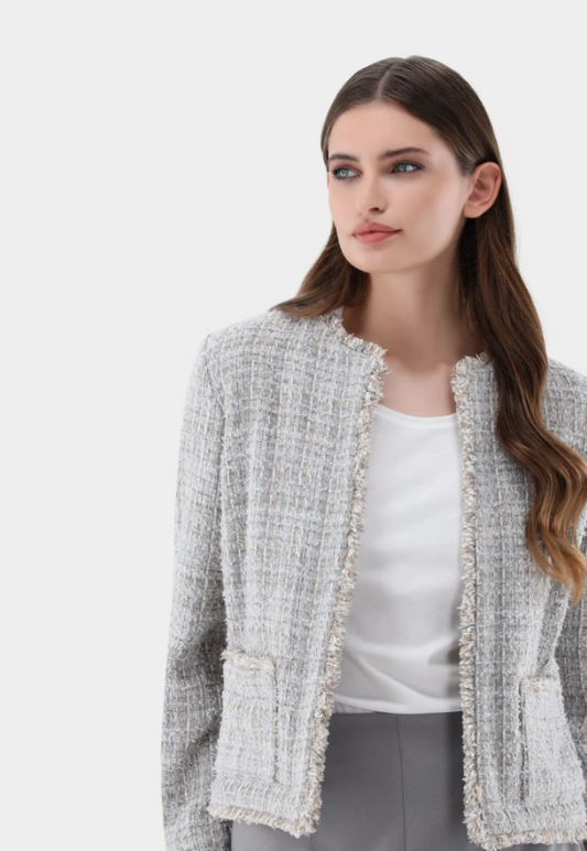 Tweed Jacket w. Fringed Edges