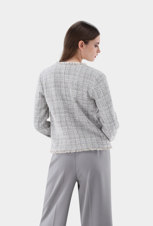 Tweed Jacket w. Fringed Edges