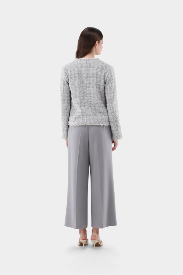 Tweed Jacket w. Fringed Edges