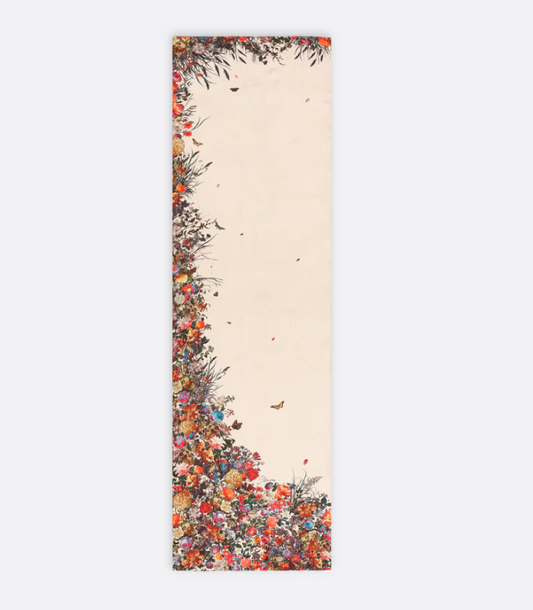 "Basket of Flowers" Silk Shawl