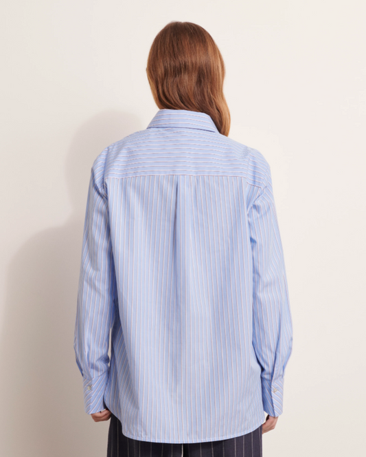 Striped & Sequined Cotton Blouse