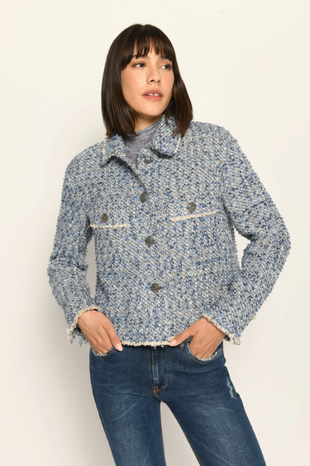 Wool Boucle Parisian Tweed Jacket