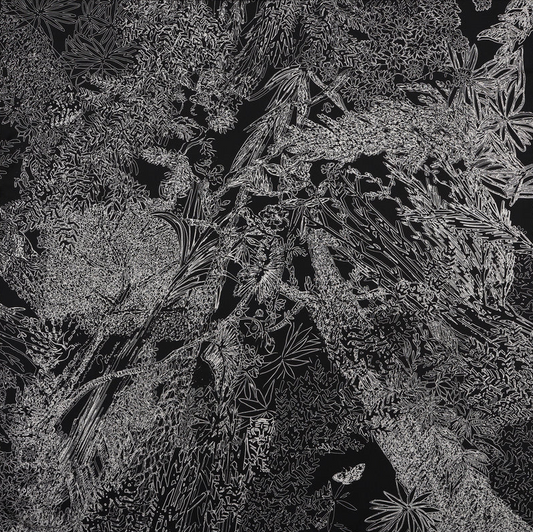 Graphic Branches Mini Silk Twill Scarf