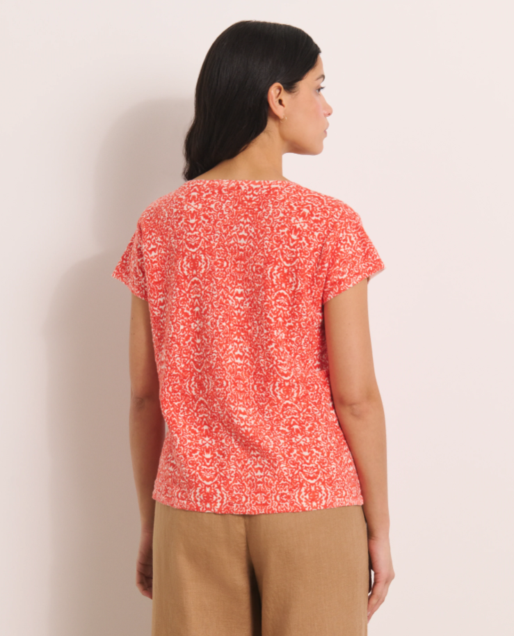 V-Neck Linen Paisley Sweater