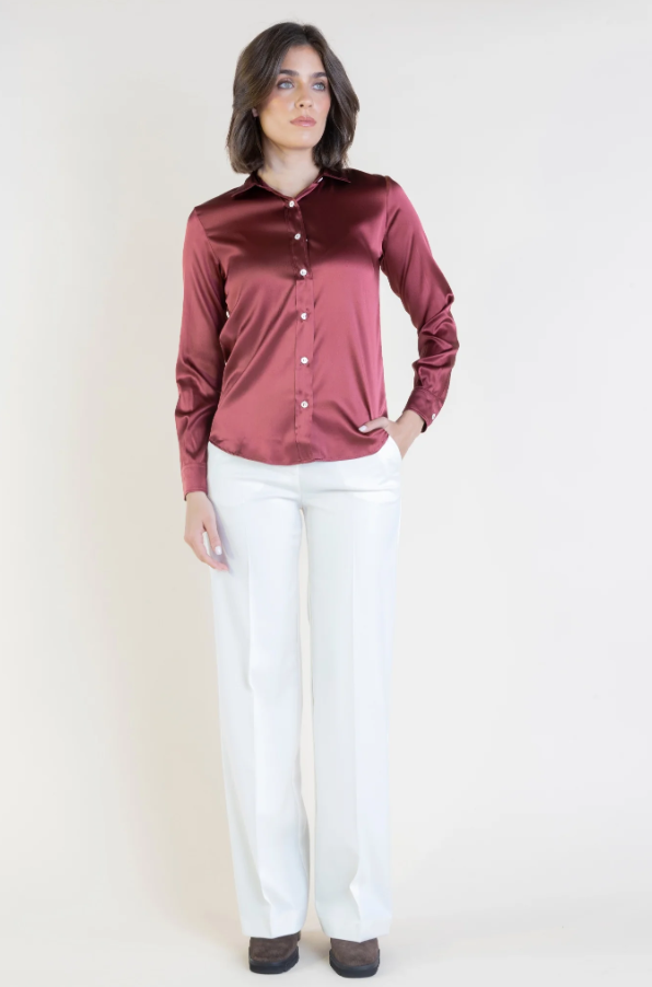Merlot Silk Blouse