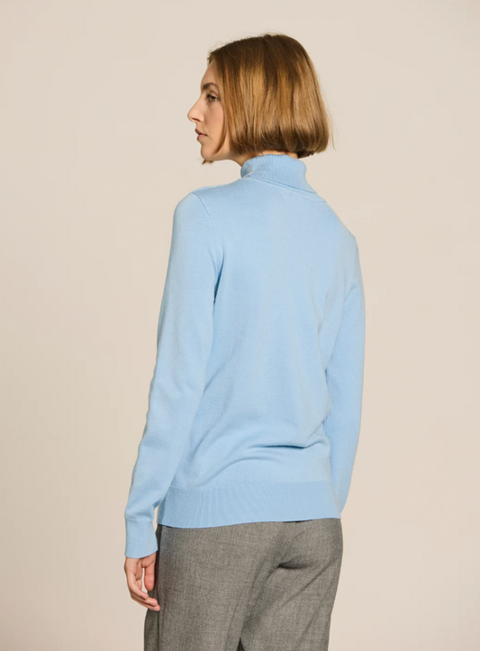Finely Ribbed Turtleneck Sweater