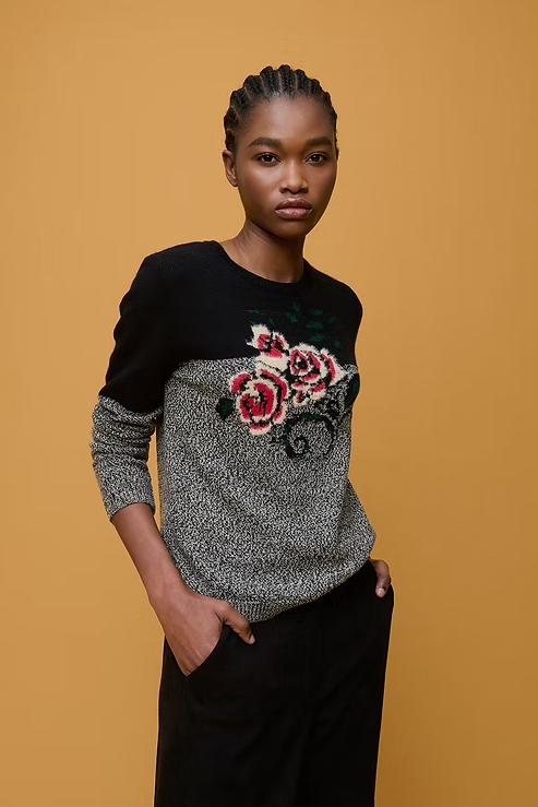 Painted Rose Speckled Sweater