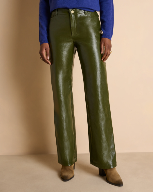 Straight Leg Faux Leather Pants
